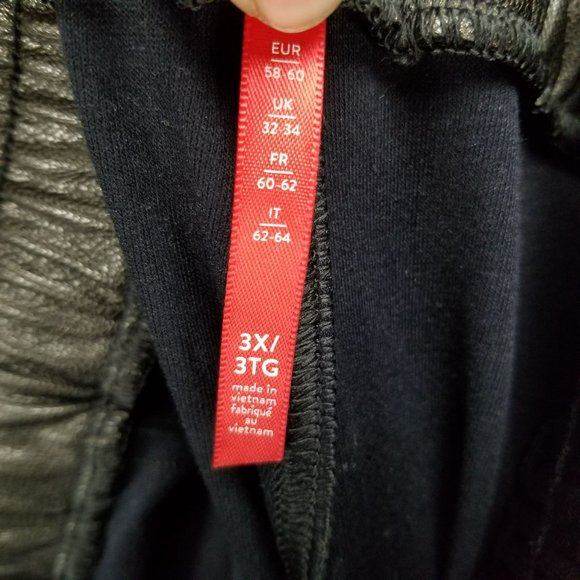 Spanx Pants Womens 3X Black Faux Leather Look High Rise Shaping Pocket Jogger - Picture 10 of 14